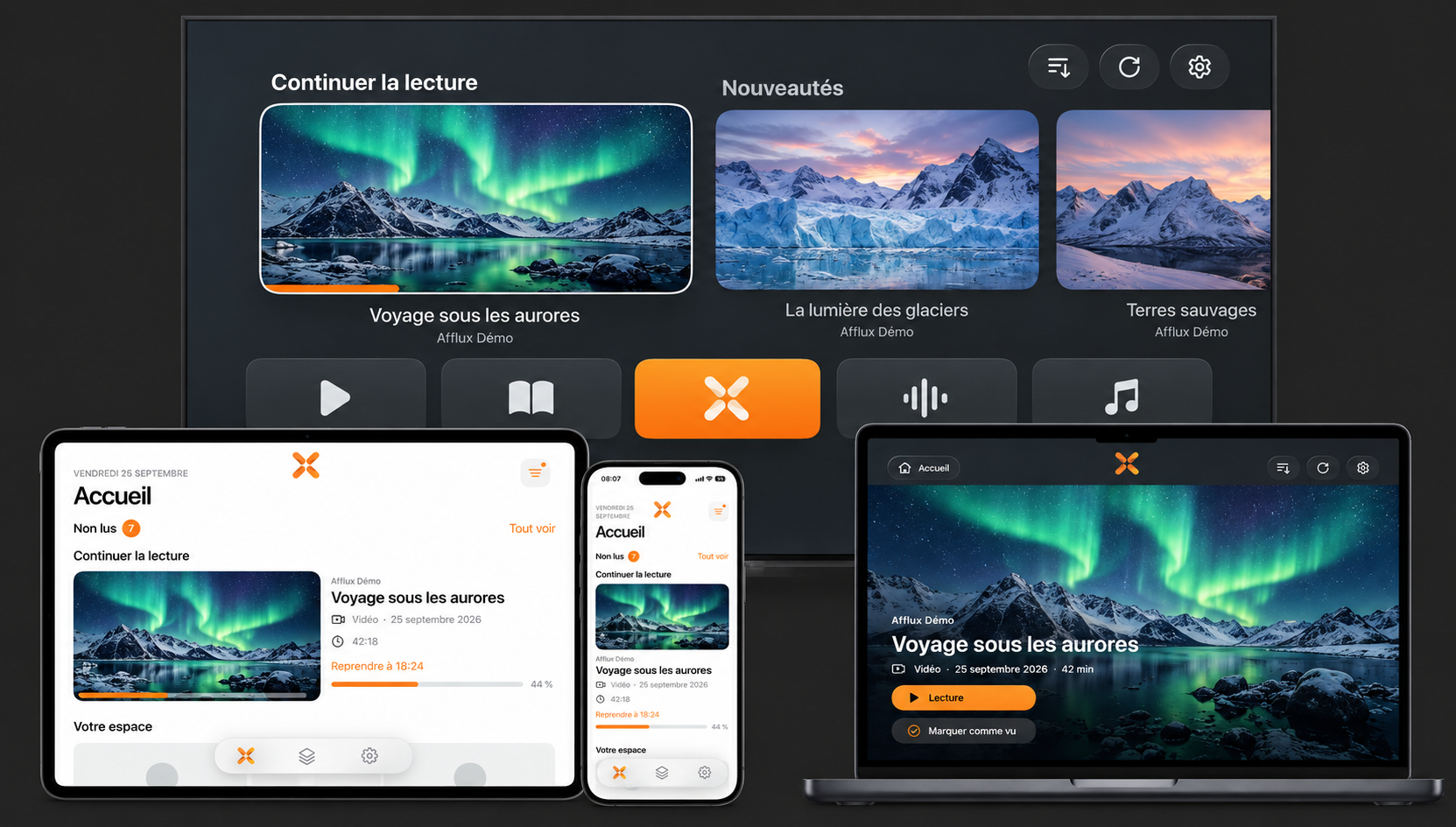 Afflux sur Apple TV, iPad, iPhone et Mac : le reportage fictif Voyage sous les aurores présenté dans les interfaces de l’application